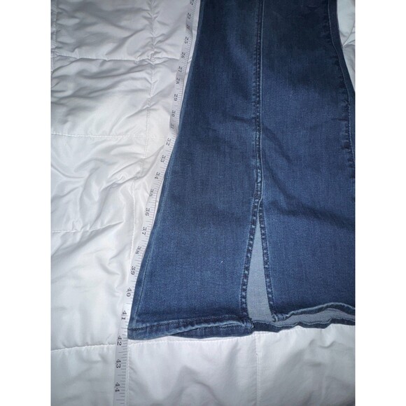 American Eagle Festival Flare Jeans Size 12 Long Bell Wide Leg Slit Raw Hem - Picture 4 of 13